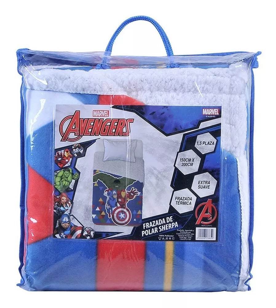 🛡️ ¡PROTEGE EL SUEÑOS DE TUS HIJOS CON PODER! Frazada Térmica Avengers 1.5 Plz 💥